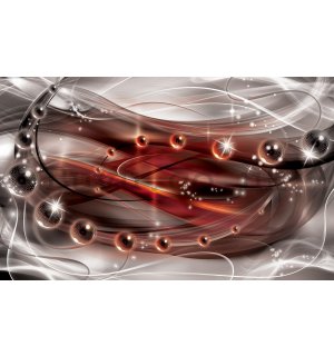 Wall mural vlies: Glossy abstract (red) - 416x254 cm