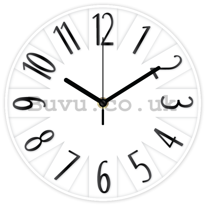 Wall clock - Designed (white) - 25 cm