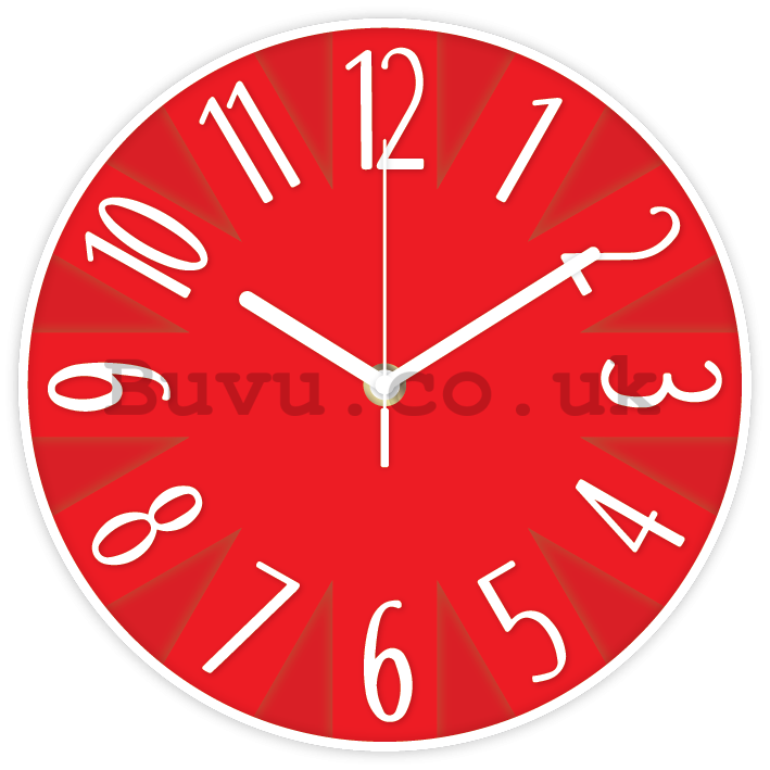Wall clock: Design (red) - 25 cm