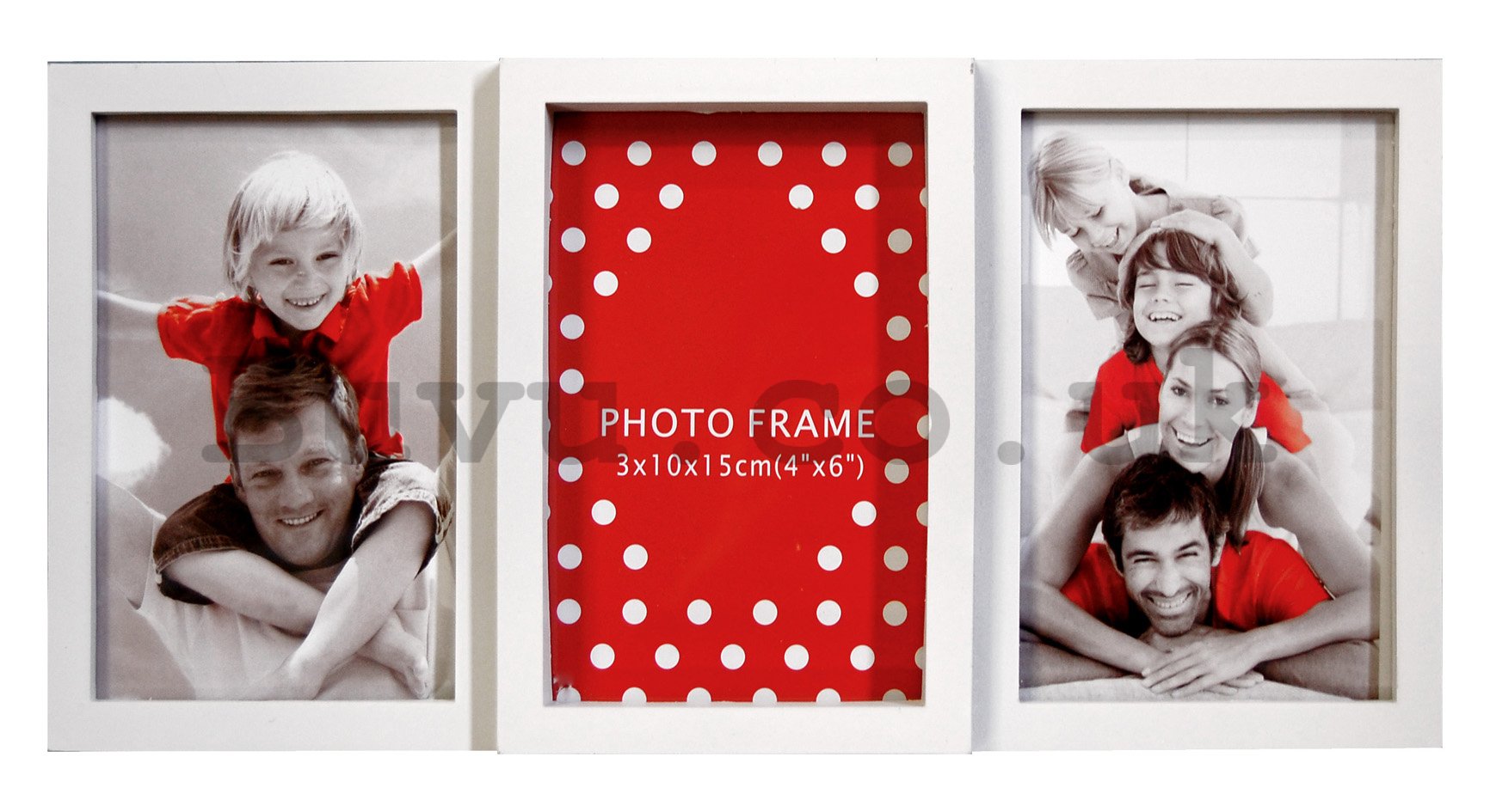 Photo frame - 3 windows, 10x15 (White)