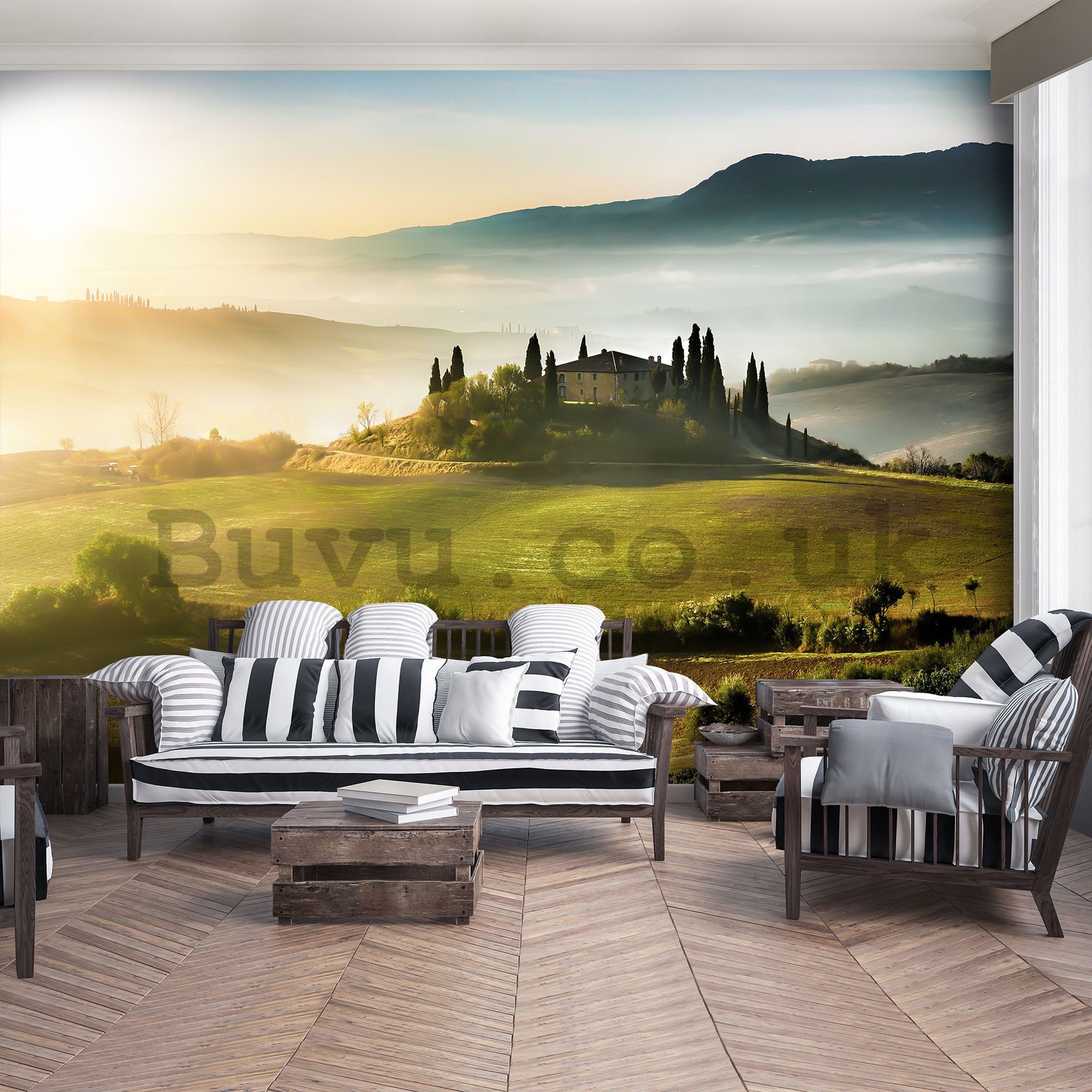 Wall mural: Tuscany Hill - 254x368 cm