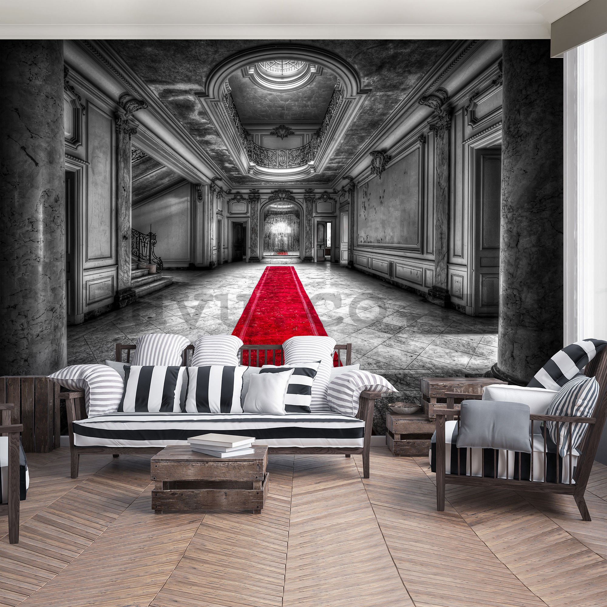 Wall mural vlies: Hallway at the castle - 254x368 cm