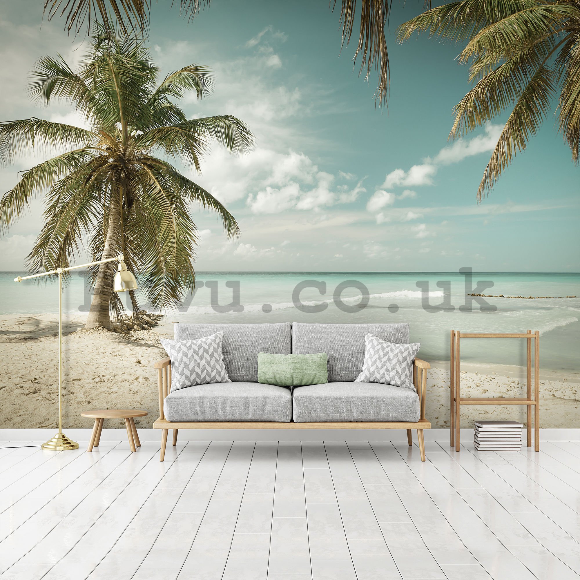 Wall mural: Palm trees over the sea - 184x254 cm