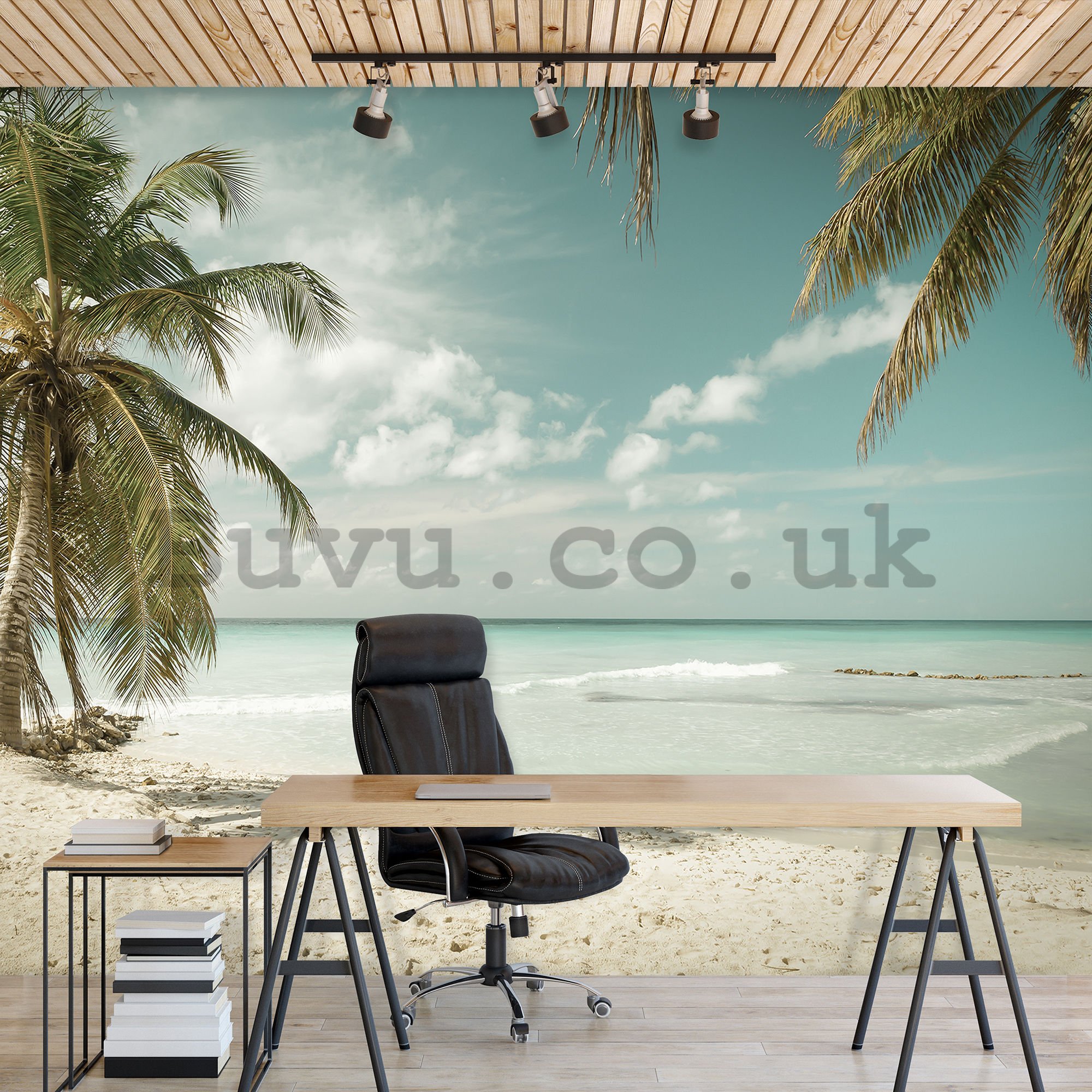 Wall mural: Palm trees over the sea - 104x152,5 cm