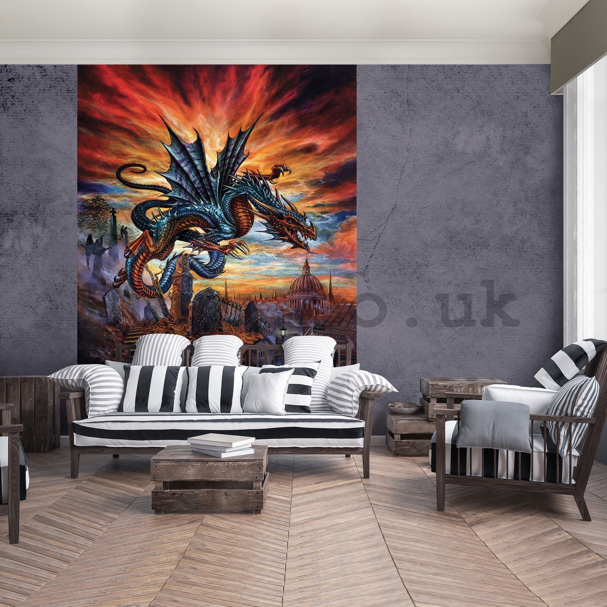 Wall mural: Dragon Flying - 254x184 cm