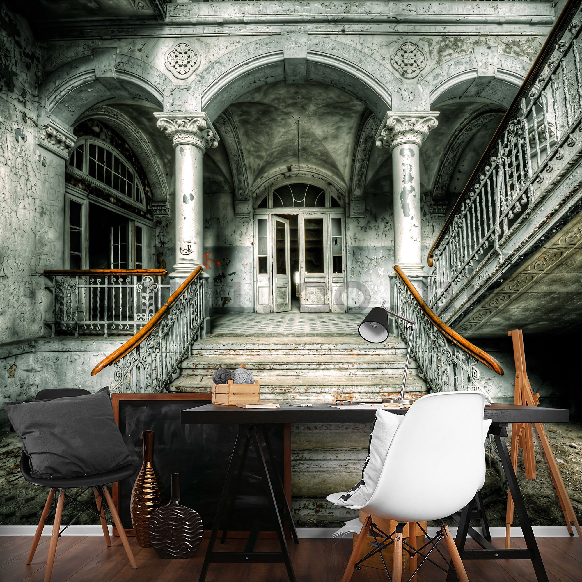 Wall mural: Stairs in front of the entrance - 184x254 cm