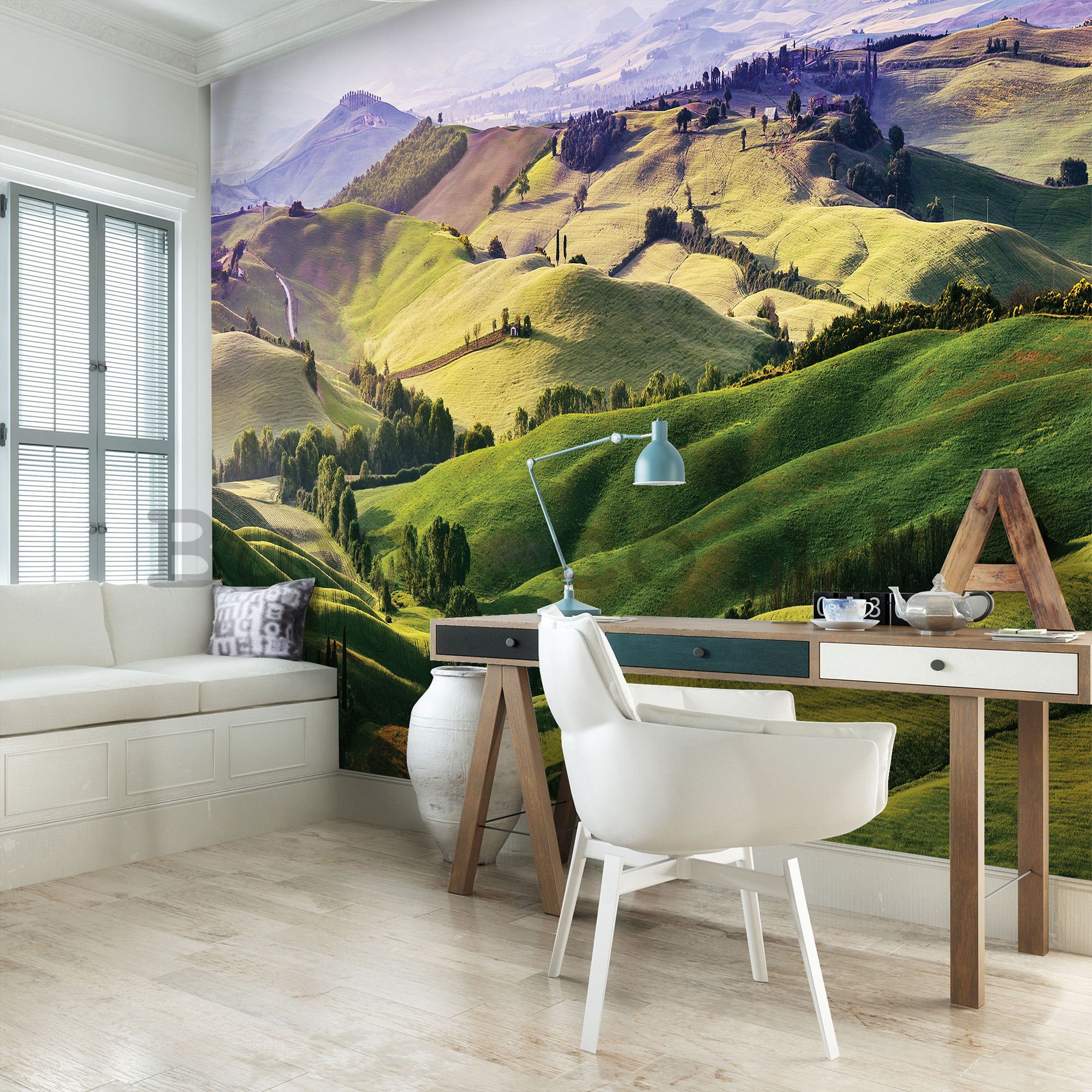 Wall mural: Hilly landscape - 184x254 cm