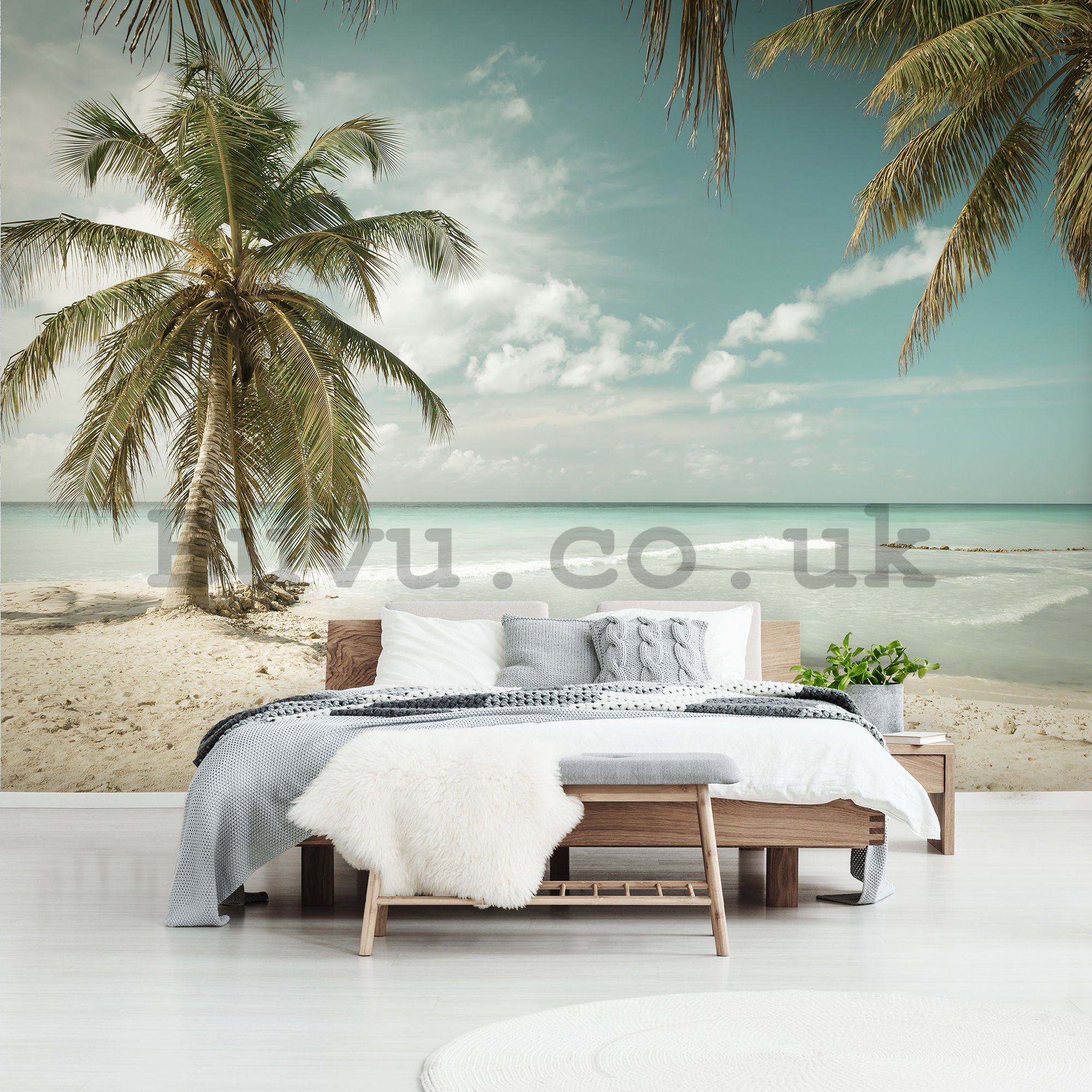 Wall mural vlies: Palm trees over the sea - 184x254 cm