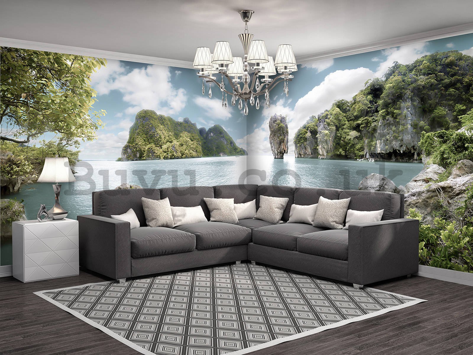 Wall mural: Landscape in the sea - 624x219 cm