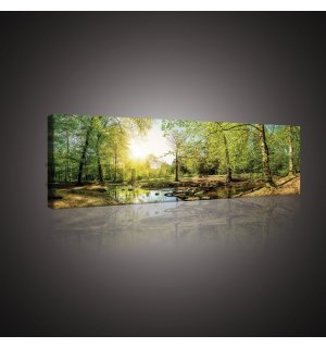Painting on canvas: Forest brook (3) - 145x45 cm