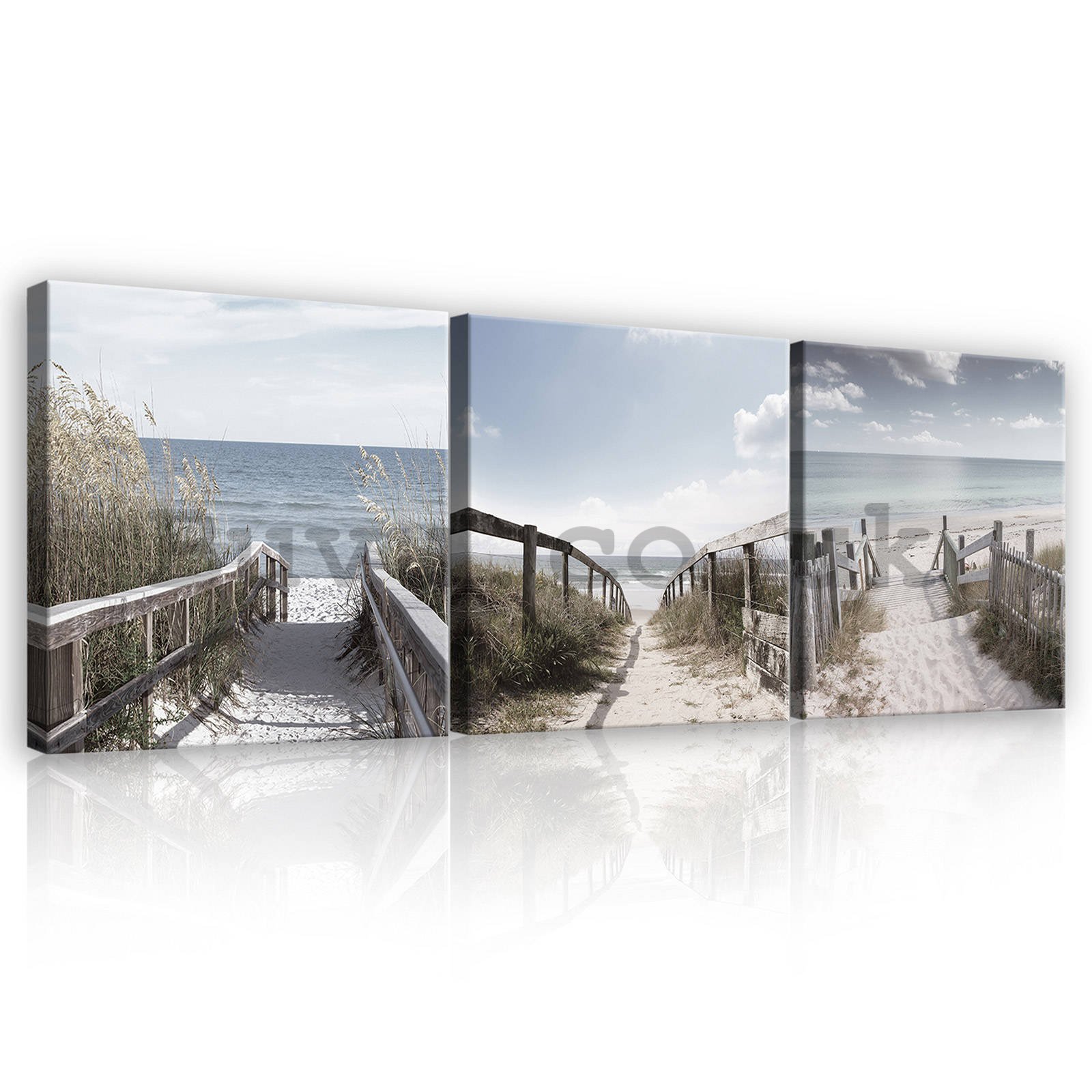 Painting on canvas: Road to the sea - set 3pcs 25x25cm