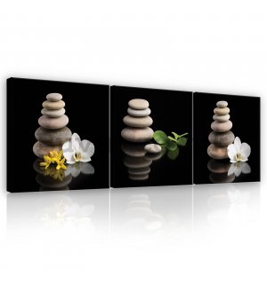 Painting on canvas: Zen stones - set 3pcs 25x25cm