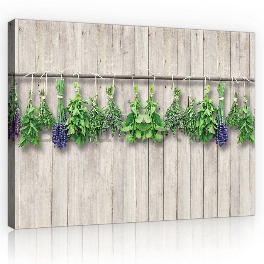 Painting on canvas: Lavender and herbs - 75x100 cm