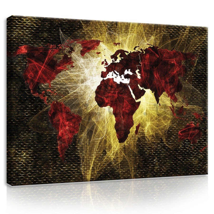 Painting on canvas: Art Map of the World (1) - 75x100 cm
