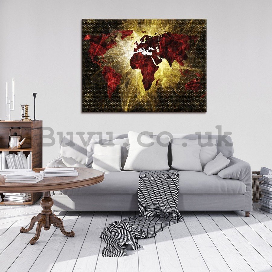 Painting on canvas: Art Map of the World (1) - 75x100 cm
