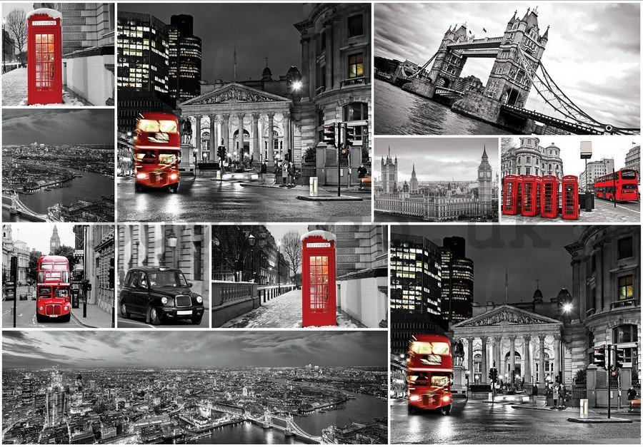 Painting on canvas: London (collage) - 75x100 cm