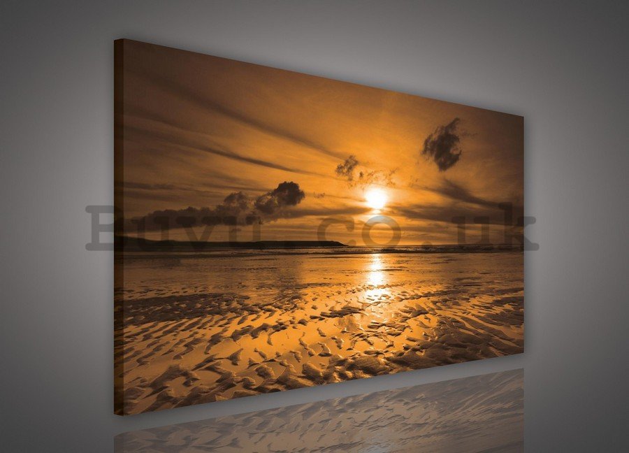 Painting on canvas: Sunset on the Beach (1) - 75x100 cm