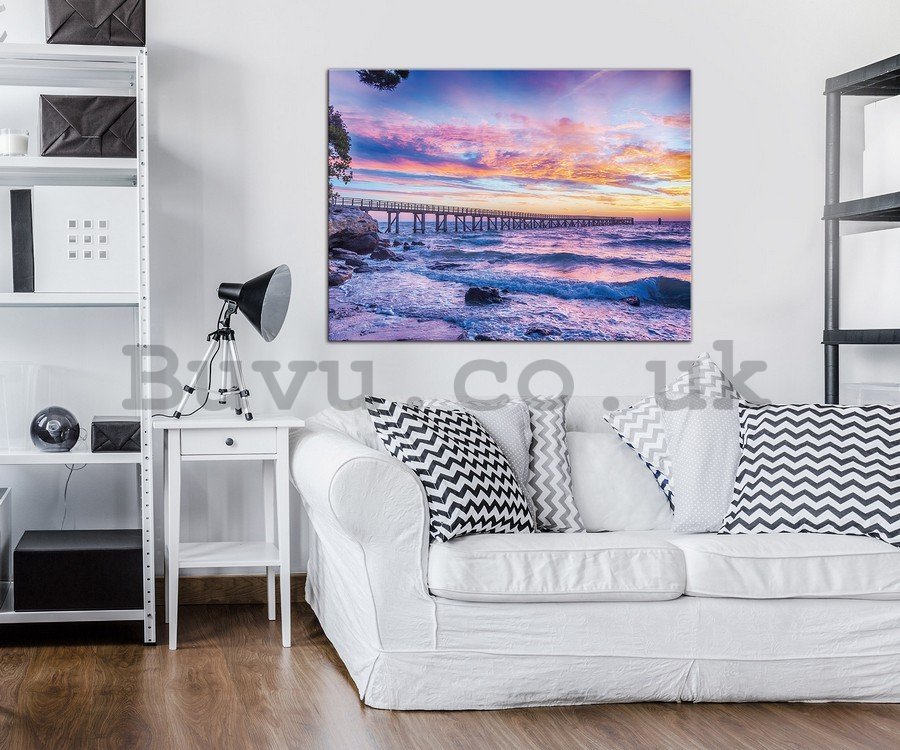 Painting on canvas: Sunset by the Sea - 75x100 cm