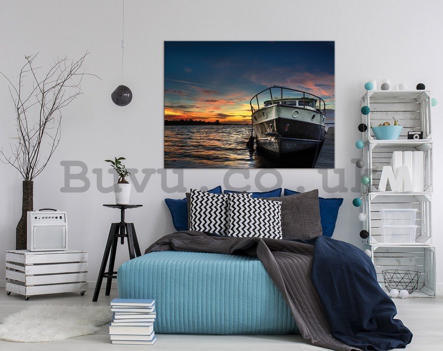 Painting on canvas: Fishing boat - 75x100 cm