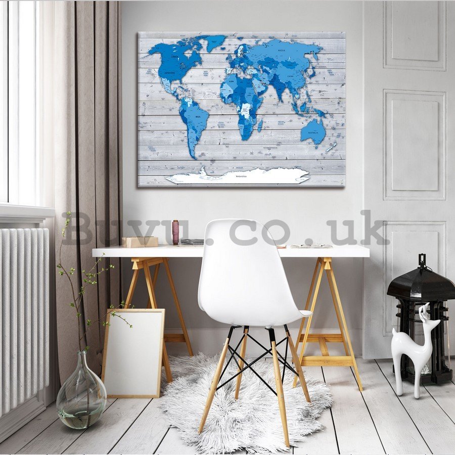Painting on canvas: World Map (4) - 75x100 cm