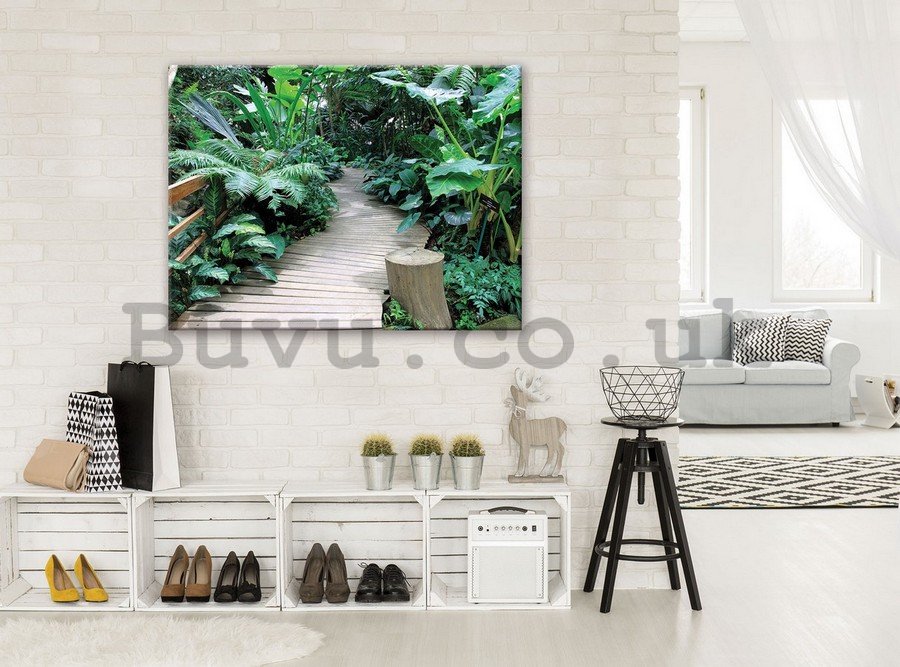 Painting on canvas: The path between the Fern - 75x100 cm