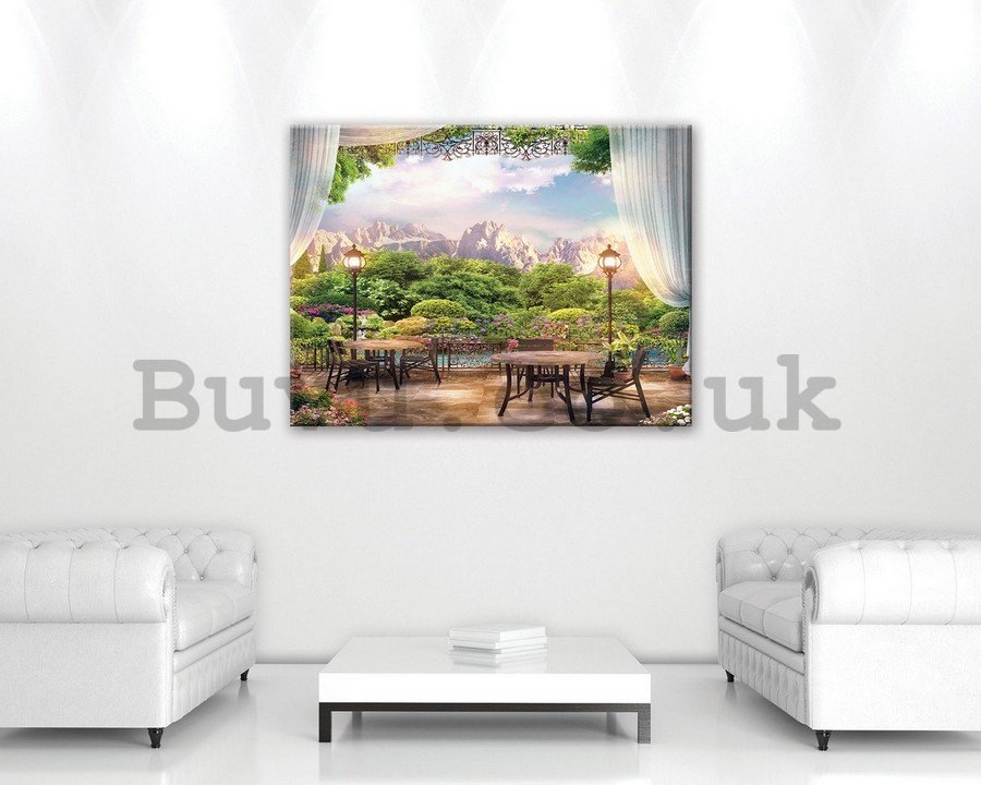 Painting on canvas: Terrace in nature - 75x100 cm