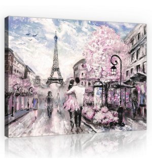 Painting on canvas: Paris (painted) - 75x100 cm