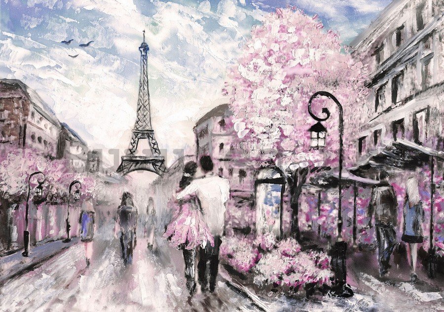 Painting on canvas: Paris (painted) - 75x100 cm
