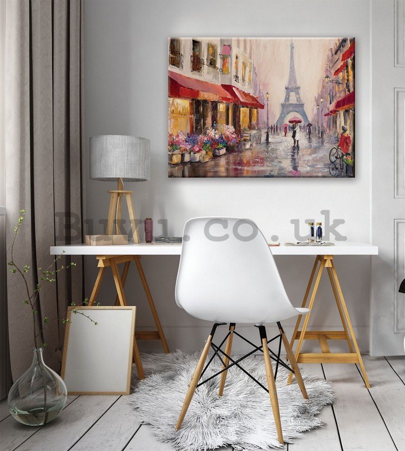 Painting on canvas: Eiffel tower (painted) - 75x100 cm