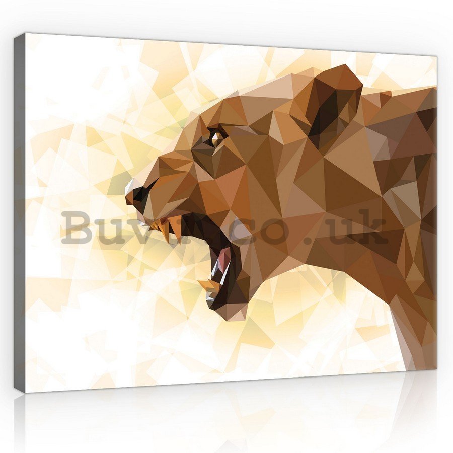 Painting on canvas: Lioness (geometry) - 75x100 cm