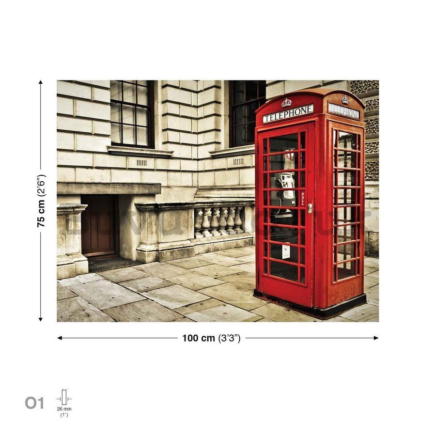 Painting on canvas: Telephone Booth (1) - 75x100 cm