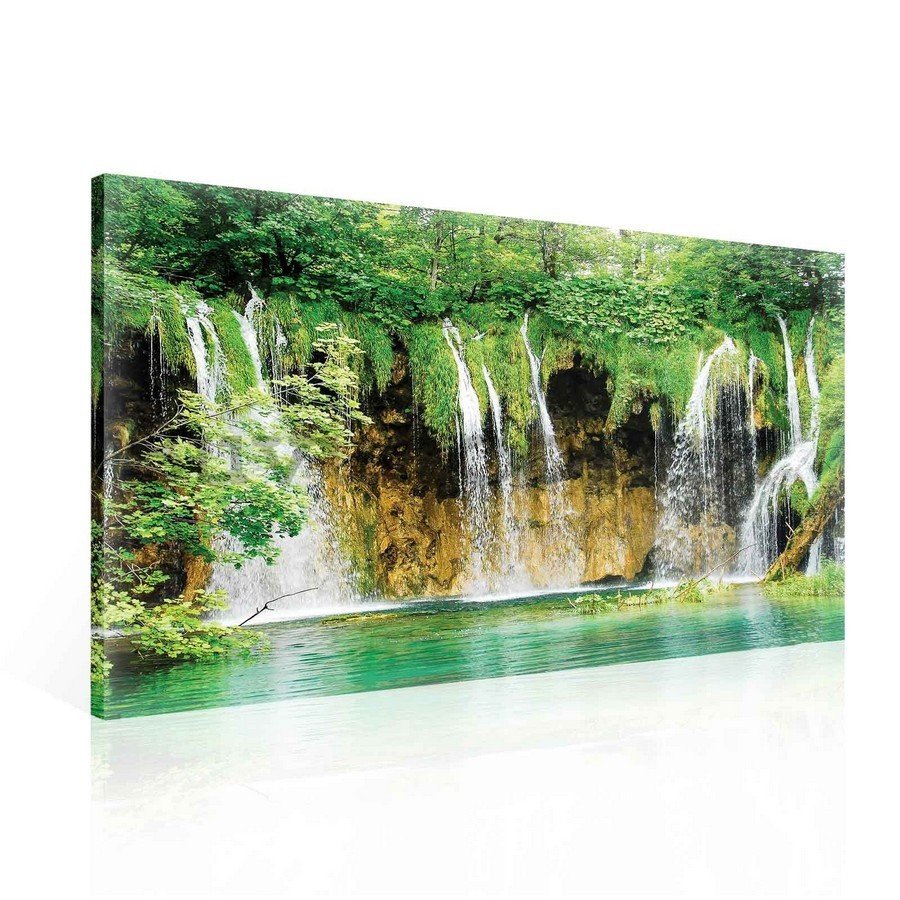 Painting on canvas: Lake and waterfall (2) - 75x100 cm