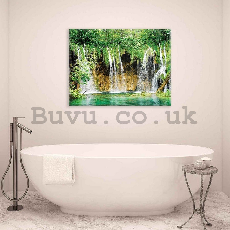 Painting on canvas: Lake and waterfall (2) - 75x100 cm