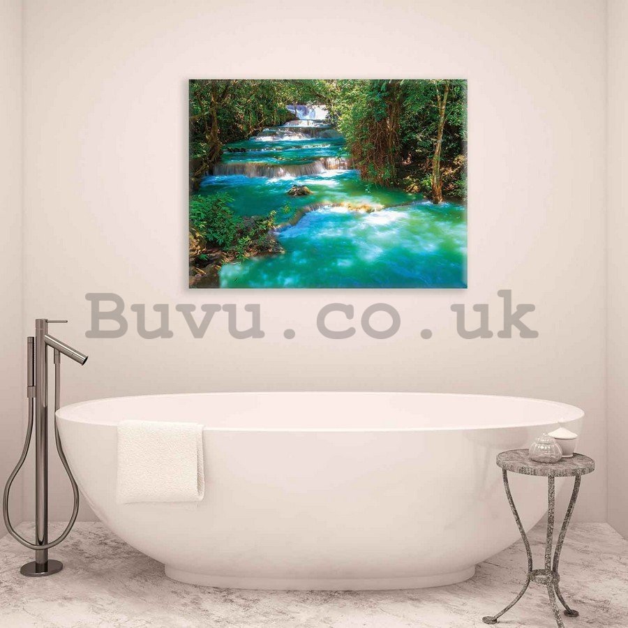Painting on canvas: Green cascade - 75x100 cm