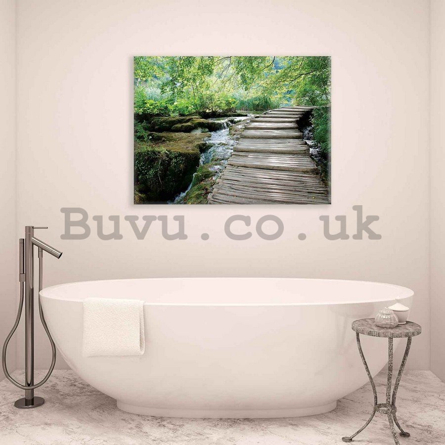 Painting on canvas: Bridge across the stream - 75x100 cm