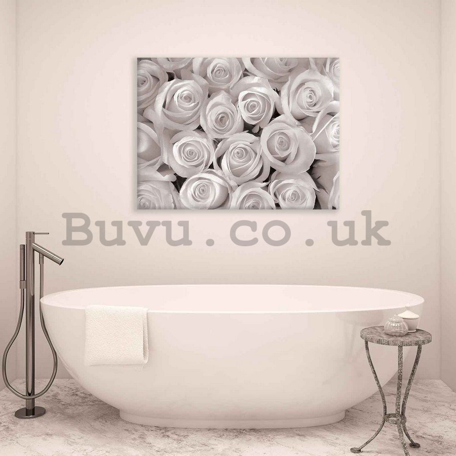 Painting on canvas: White rose - 75x100 cm