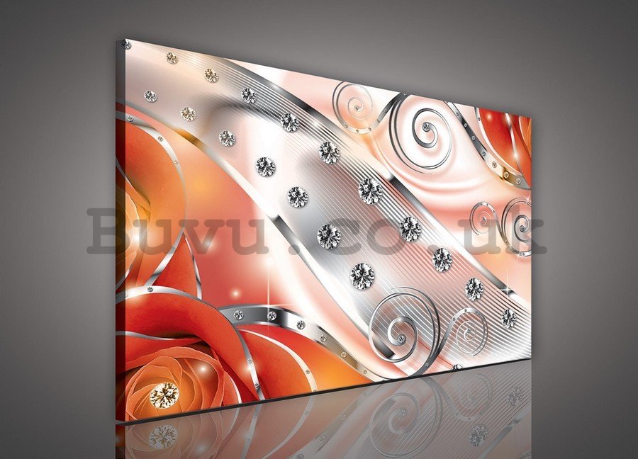 Painting on canvas: Luxurious abstraction (red) - 75x100 cm