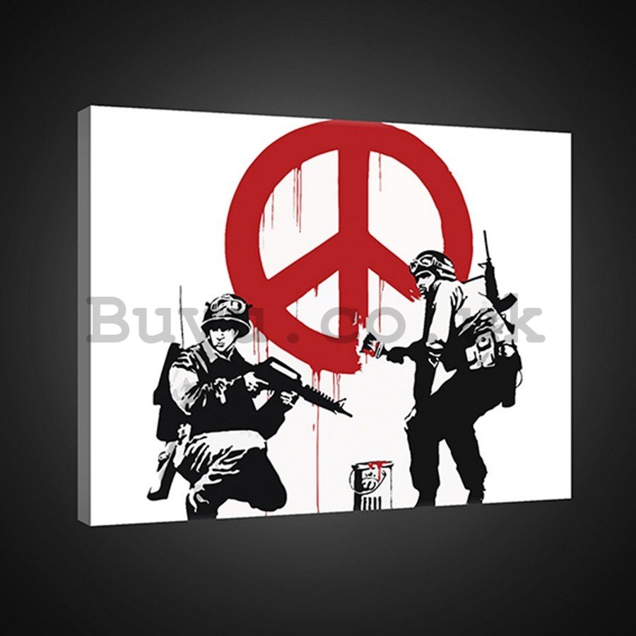 Painting on canvas: Make Peace, not War (graffiti) - 75x100 cm