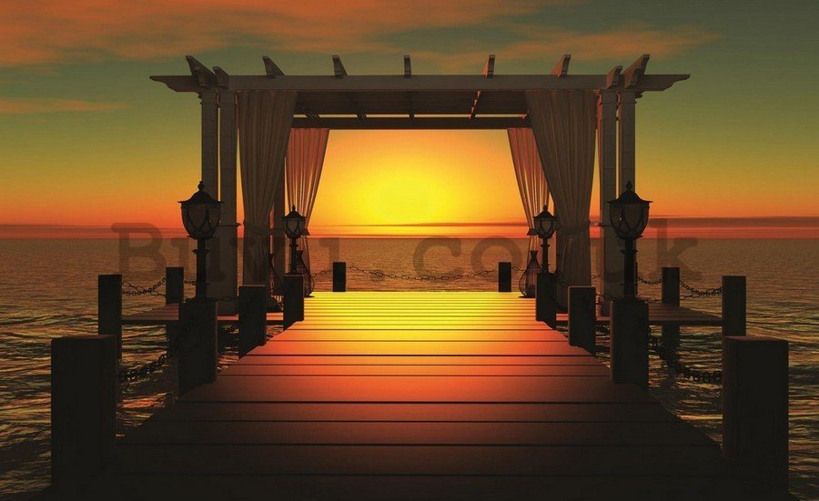 Painting on canvas: Pier (Sunset) - 75x100 cm
