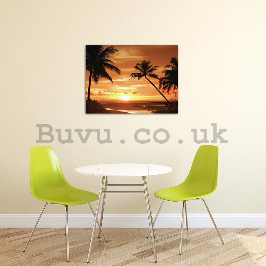 Painting on canvas: Sunset on the Beach (3) - 75x100 cm