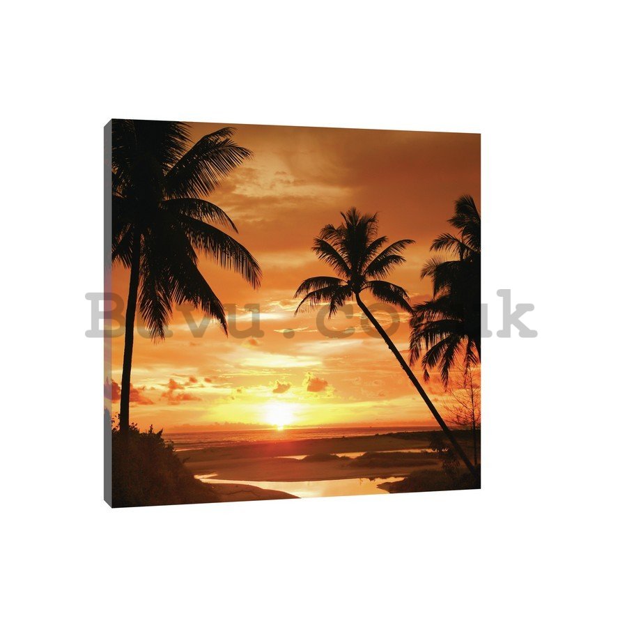 Painting on canvas: Sunset on the Beach (3) - 75x100 cm