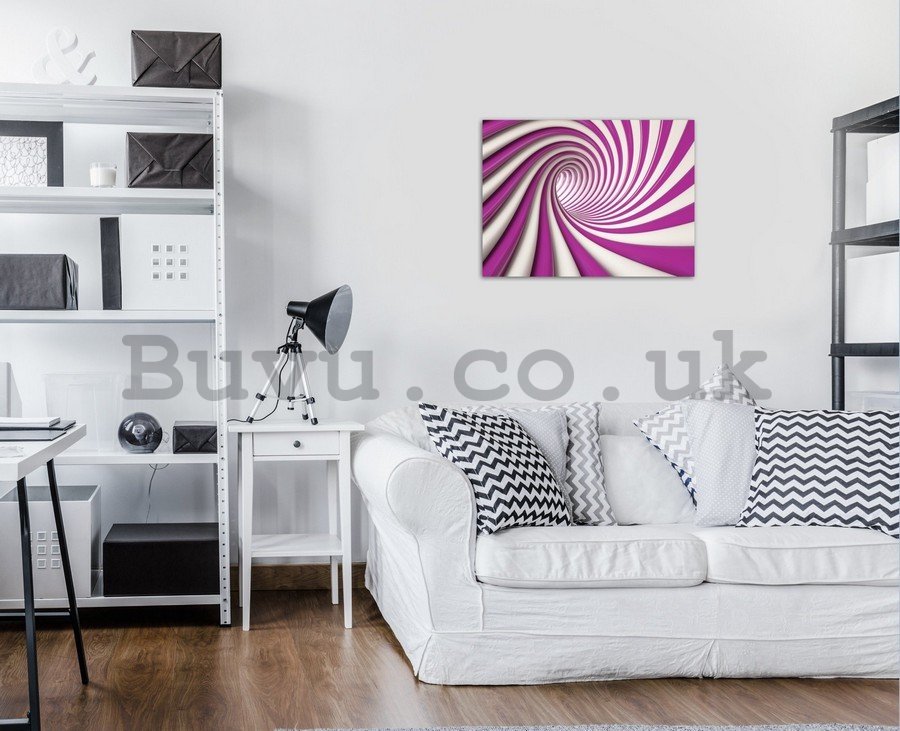 Painting on canvas: Violet spiral - 75x100 cm
