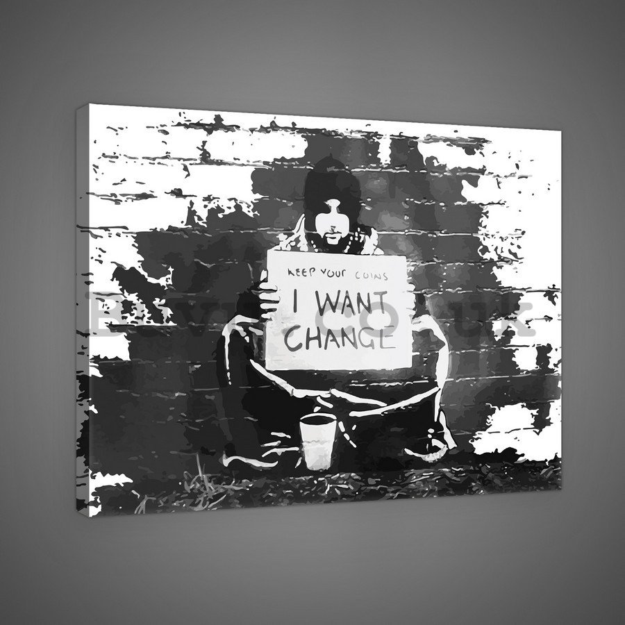 Painting on canvas: I Want Change (graffiti) - 75x100 cm