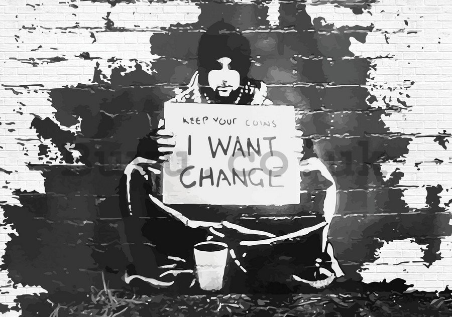 Painting on canvas: I Want Change (graffiti) - 75x100 cm