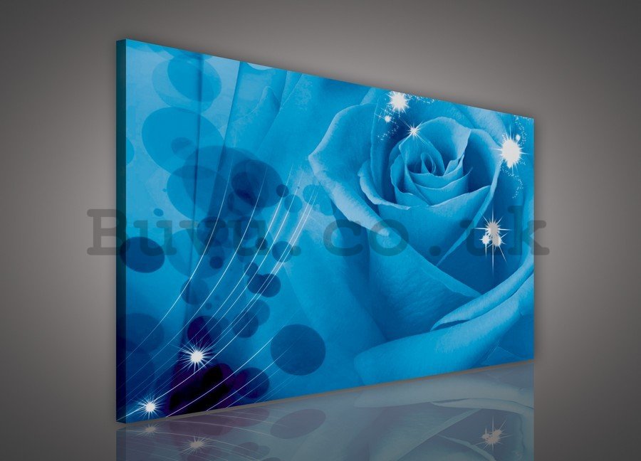 Painting on canvas: Blue Rose (1) - 75x100 cm