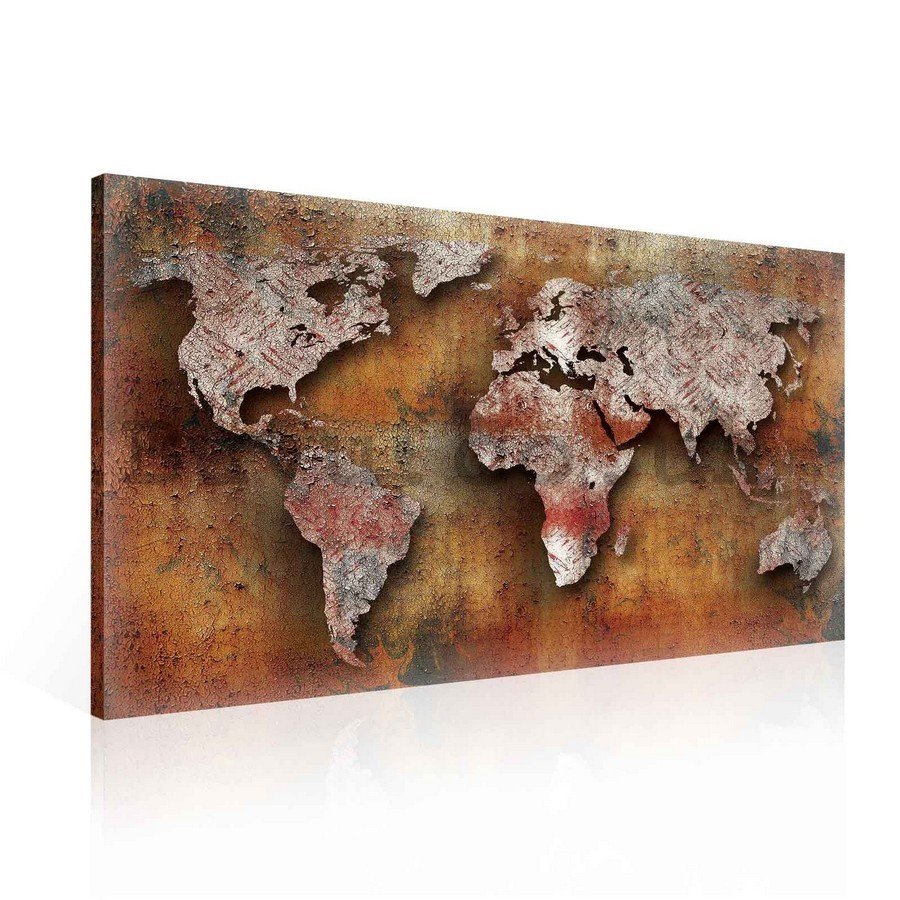 Painting on canvas: Art map of the World (3) - 75x100 cm