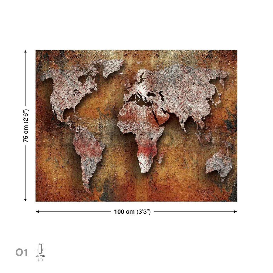 Painting on canvas: Art map of the World (3) - 75x100 cm
