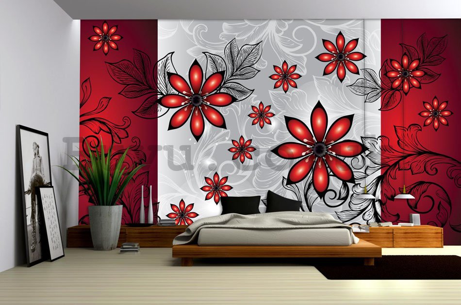 Wall Mural: Flowers (pattern 3) - 184x254 cm
