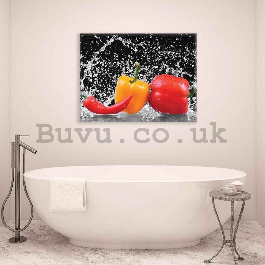 Painting on canvas: Peppers - 75x100 cm