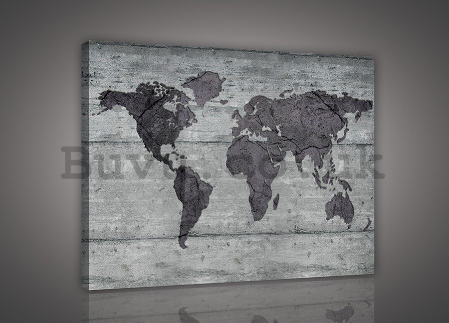 Painting on canvas: Art Map of the World (4) - 75x100 cm